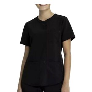 Srcubstar Woman's Blk V-neck Stretch Performance Scrub Top -Sz: 2X NWT